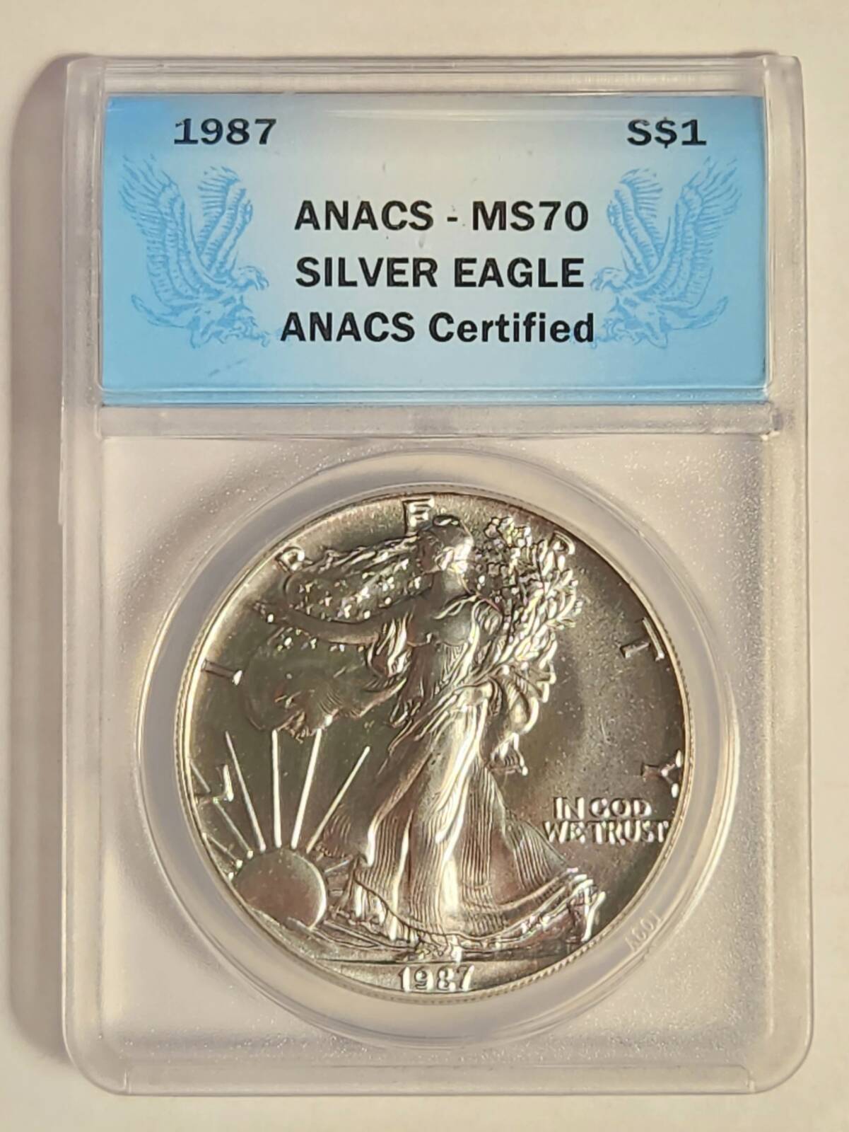 1987 P ANACS MS-70 - SILVER EAGLE