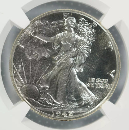 1942 PROOF WALKING LIBERTY HALF DOLLAR 50C NGC CERTIFIED PF 67 PROOF (007)