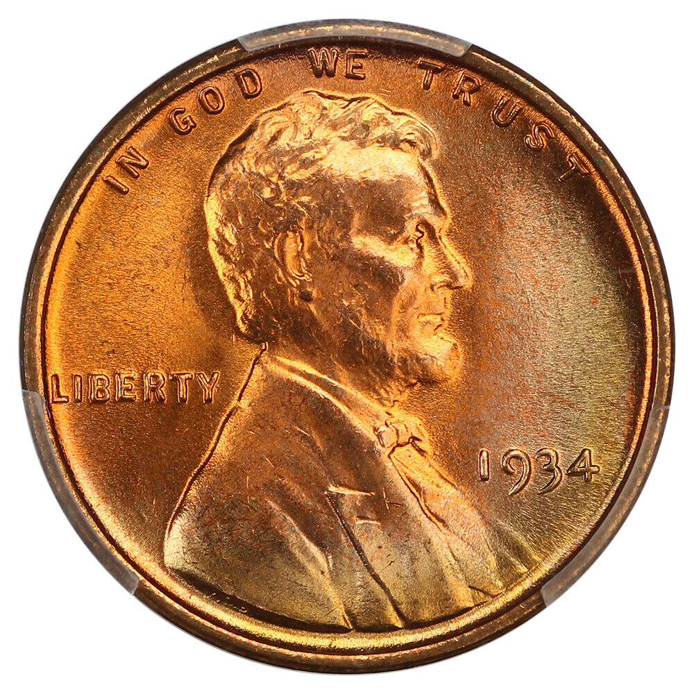 1934 1C PCGS MS68RD - Lincoln Cent (Wheat Reverse)