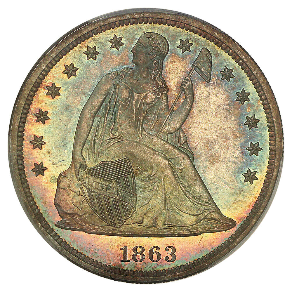 1863 $1 PCGS PR65+ ex: D.L. Hansen