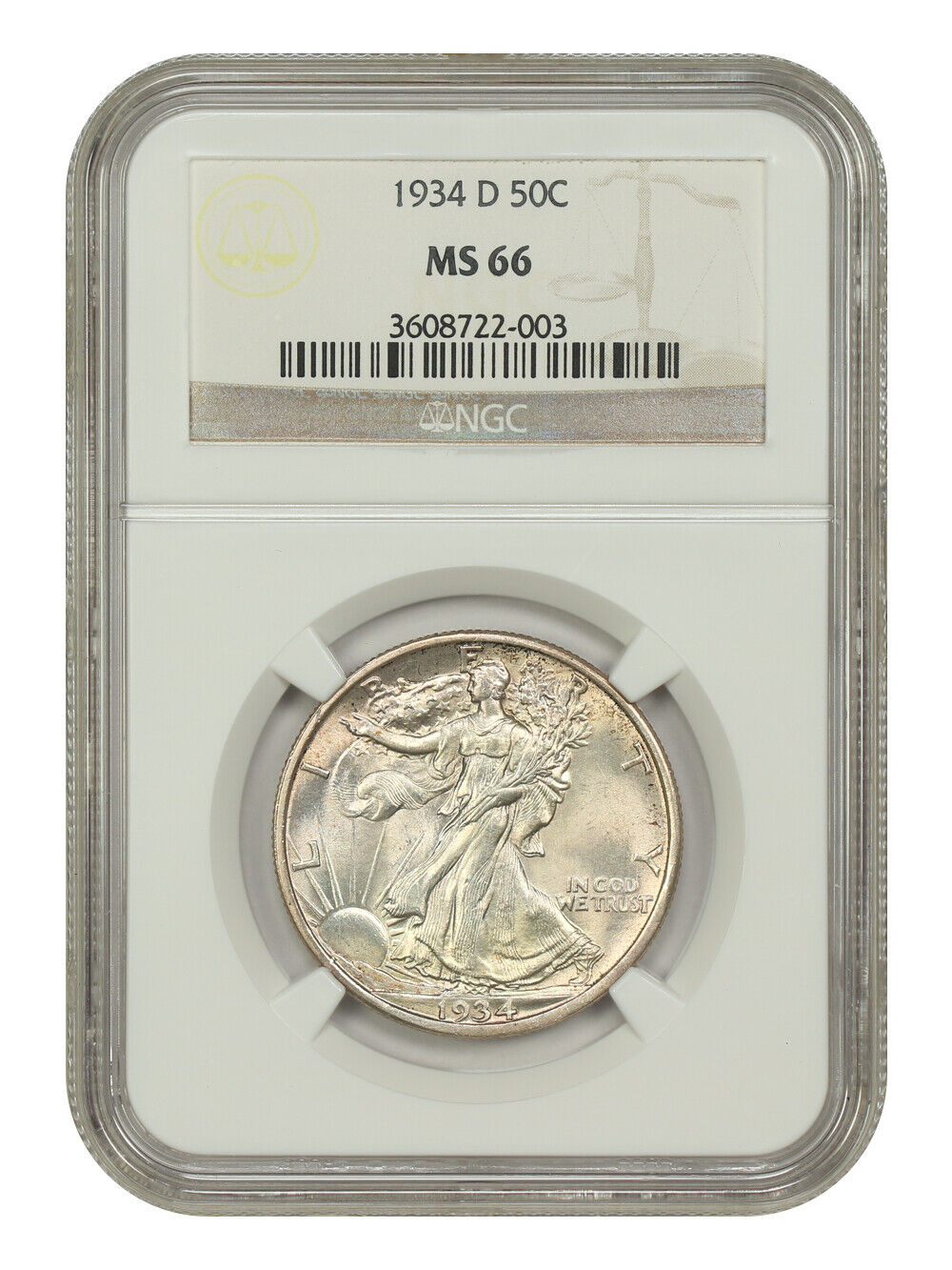 1934-D 50C NGC MS66 - Walking Liberty Half Dollar