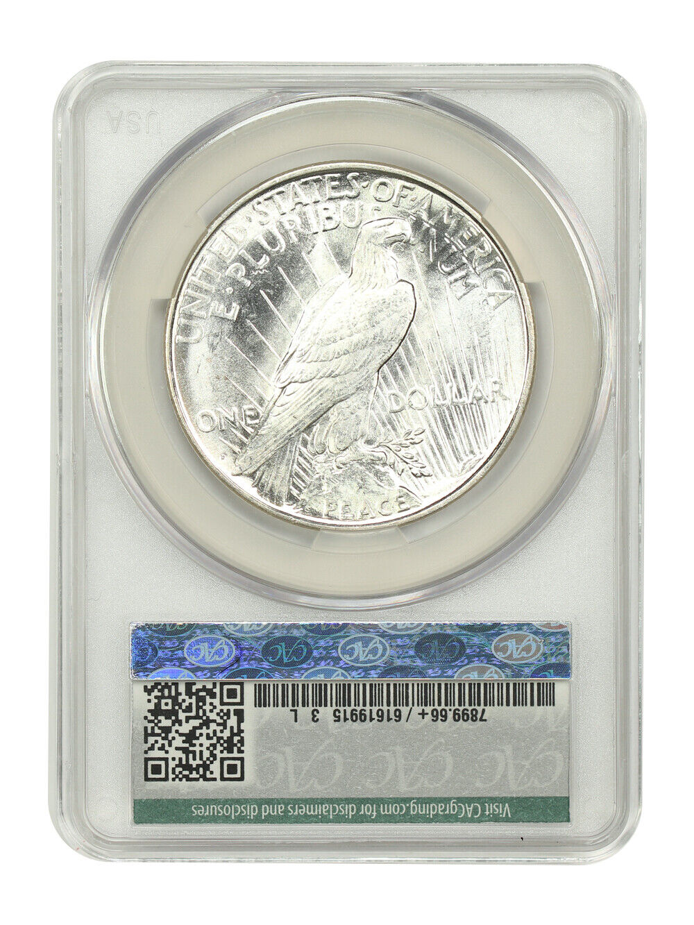 1922-D $1 CACG MS66+ ex: D.L. Hansen - Peace Dollar