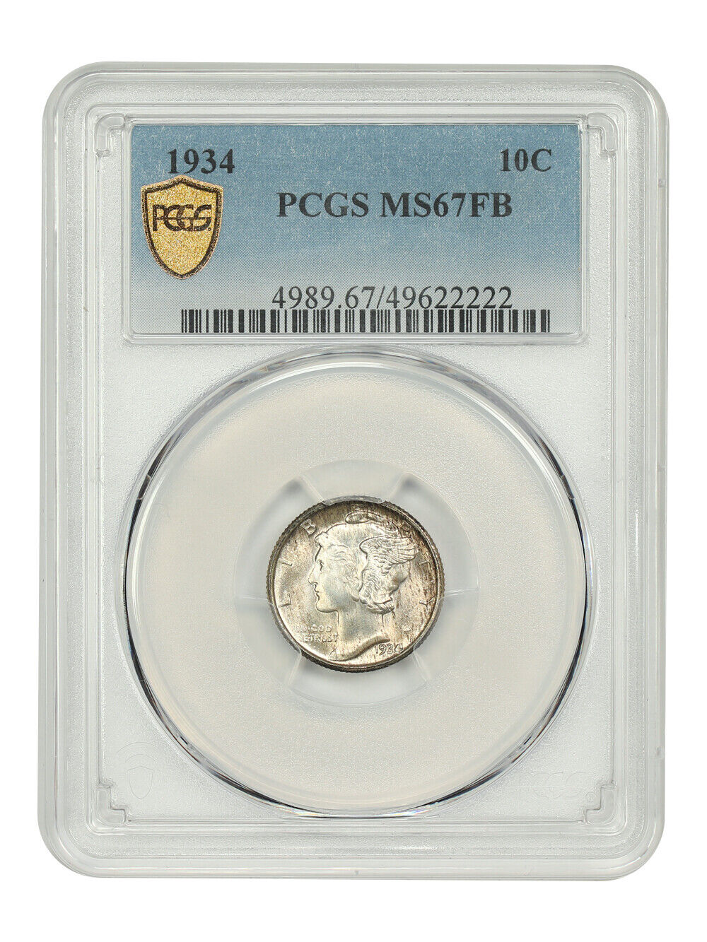 1934 10C PCGS MS67FB - Mercury Dime