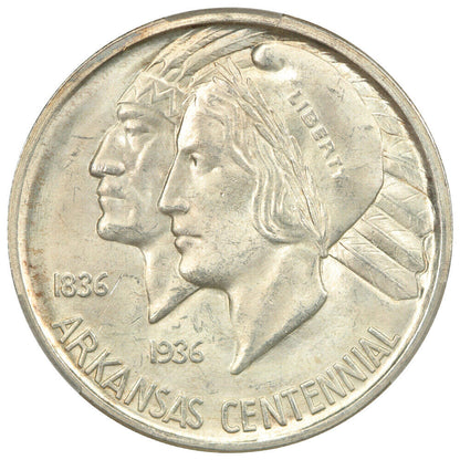 1936-D 50C Arkansas CACG MS66 - Classic Silver Commemorative - Low Mintage Issue