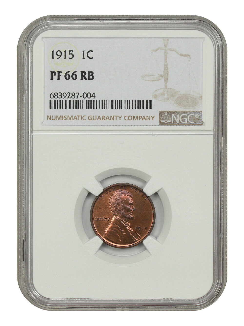 1915 1C NGC PR66RB - Lincoln Cent (Wheat Reverse)