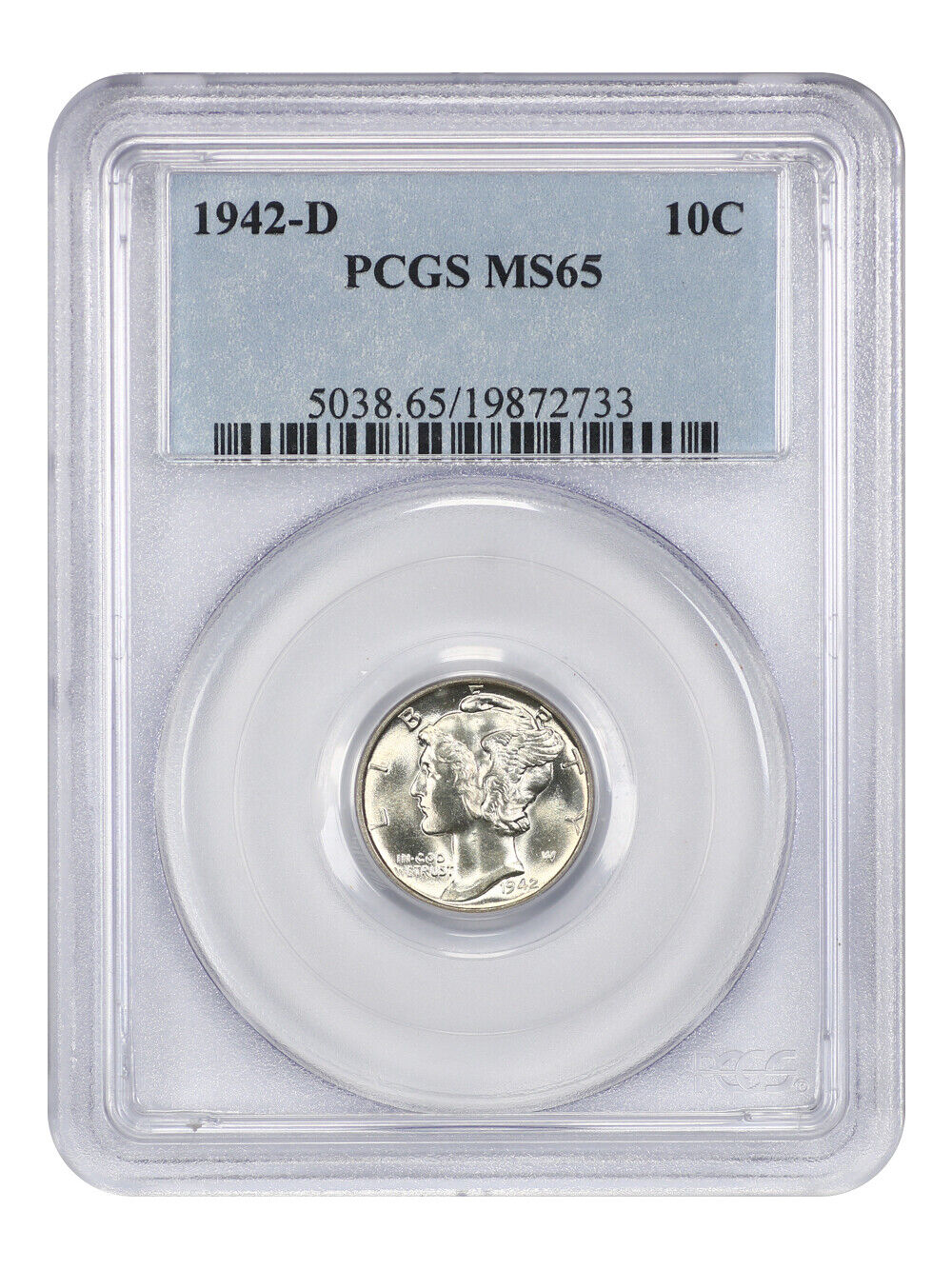 1942-D 10C PCGS MS65