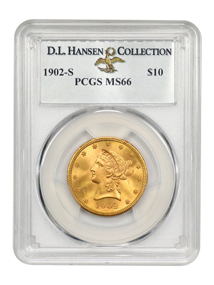 1902-S $10 PCGS MS66 ex: D.L. Hansen