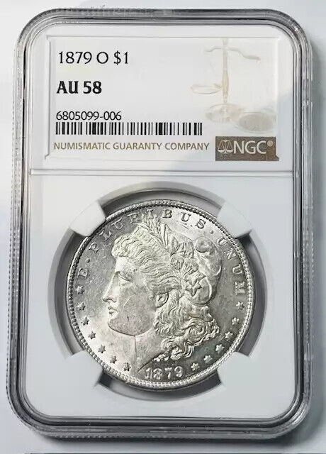 1879 O Morgan Silver Dollar NGC AU-58 White!