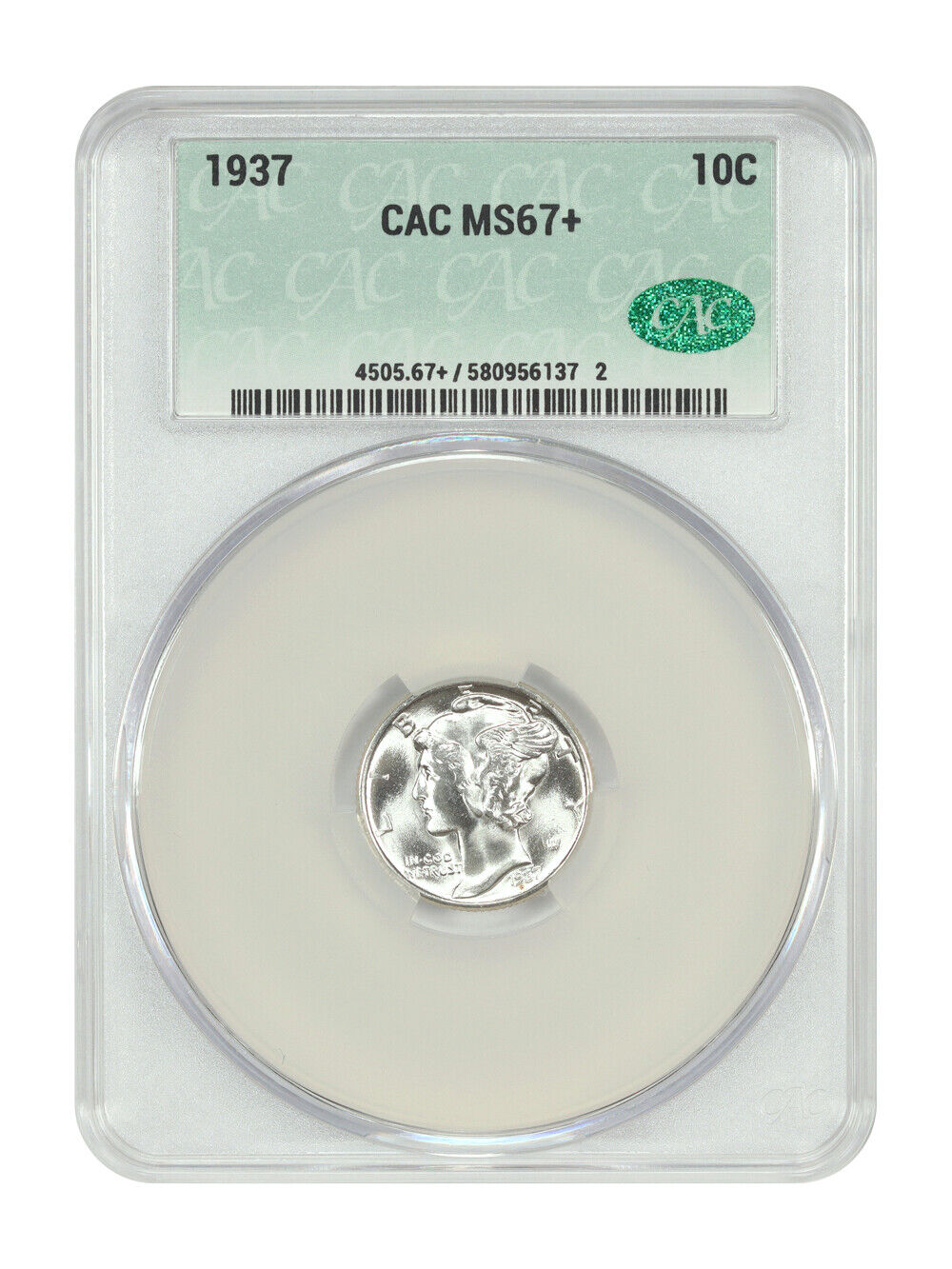 1937 10C CACG MS67+ - Mercury Dime