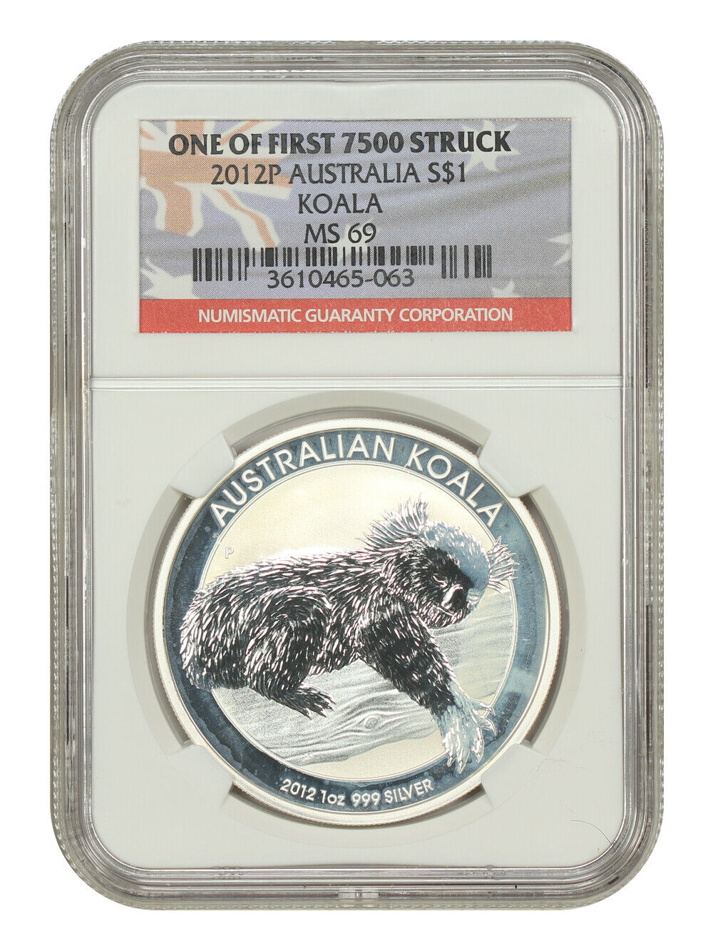 Australia: 2012P $1 Silver Koala NGC MS69 (1 of First 7500 Struck) - Other