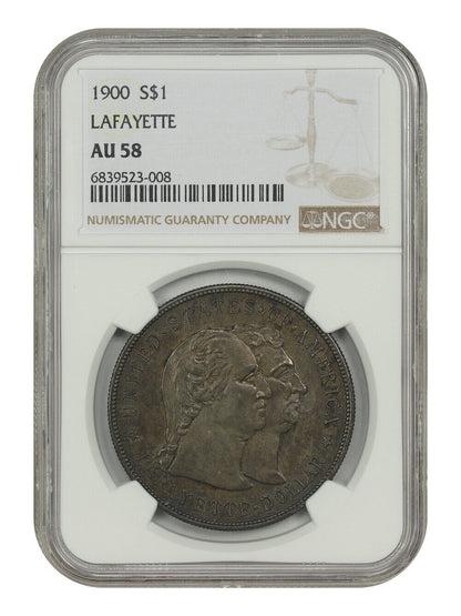 1900 $1 Lafayette NGC AU58 - Classic Silver Commemorative