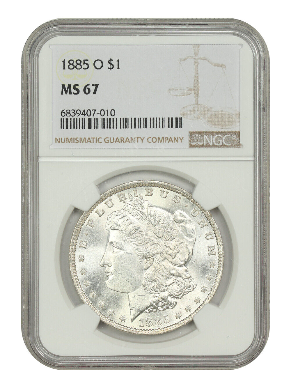 1885-O $1 NGC MS67 - Morgan Dollar