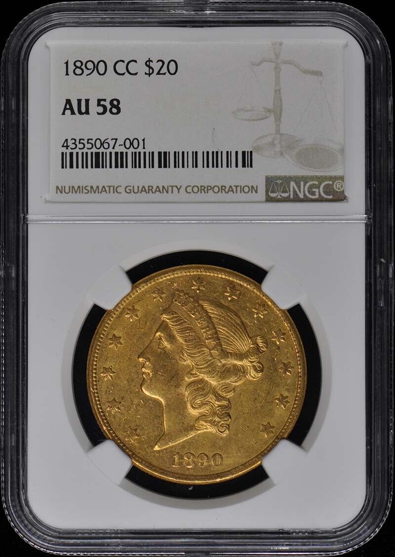 1890-CC Liberty Double Eagle Type 3 $20 NGC AU58