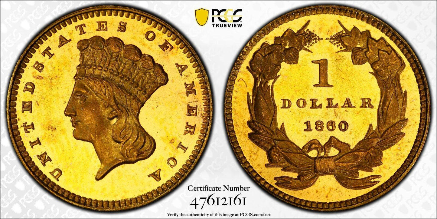 1860 G$1 Gold Dollar PCGS PR66CAM