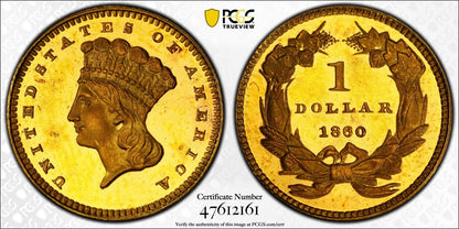 1860 G$1 Gold Dollar PCGS PR66CAM