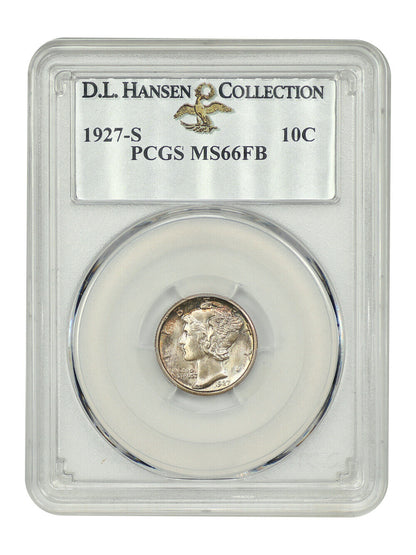 1927-S 10C PCGS MS66FB ex: D.L. Hansen