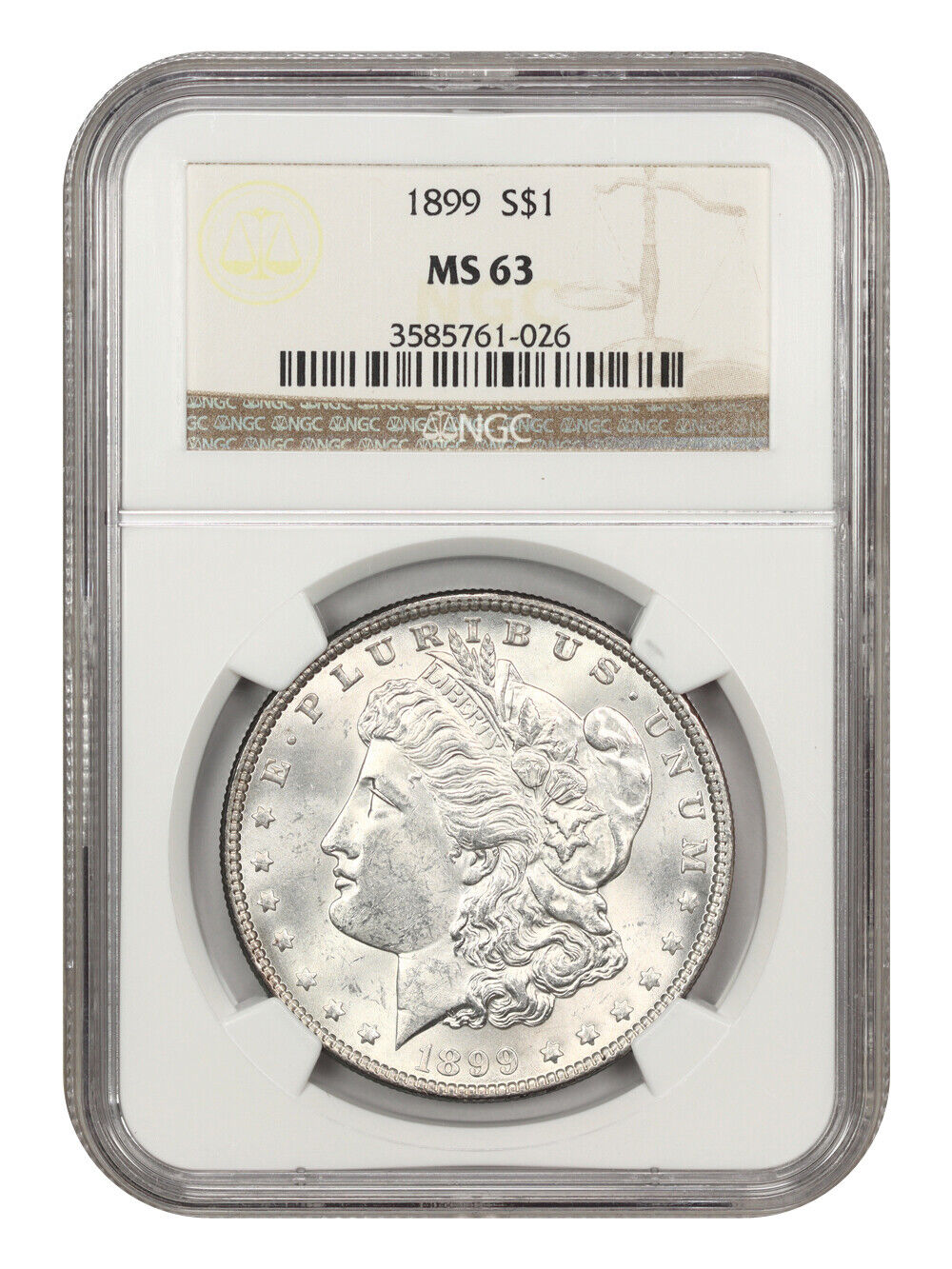 1899 $1 NGC MS63