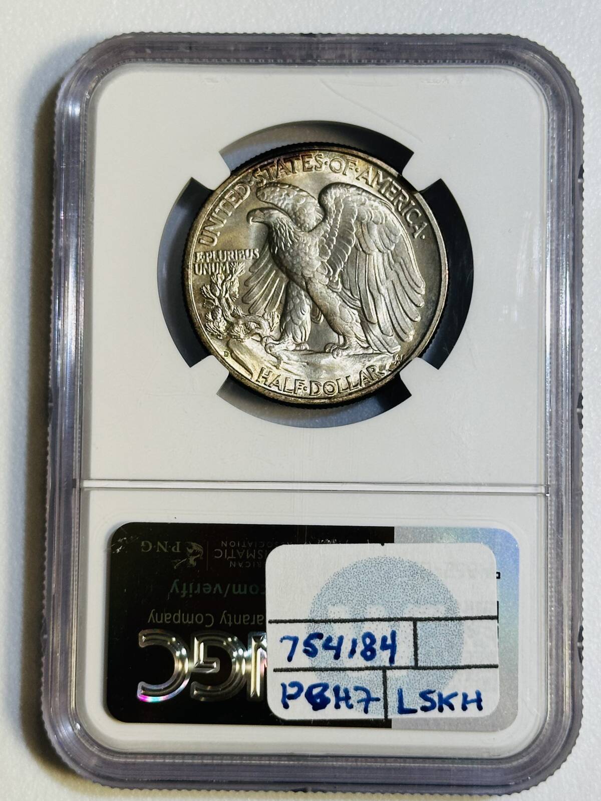 1937 D Walking Liberty Half Dollar NGC MS-67