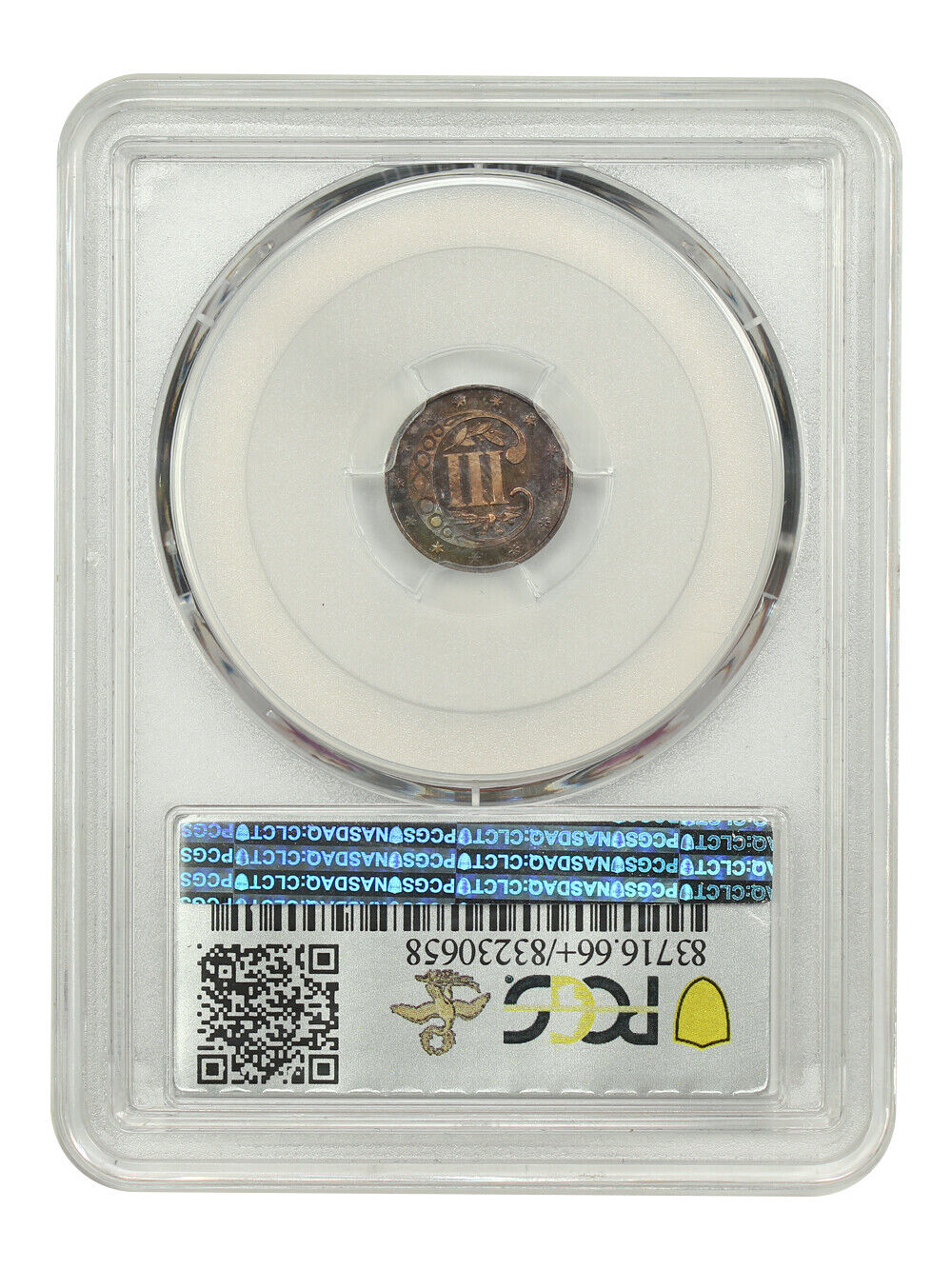 1866 3CS PCGS/CAC PR66+CAM ex: D.L. Hansen - Three Cent Silver