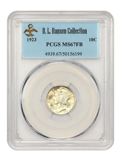 1923 10c PCGS MS67 FB ex: D.L. Hansen