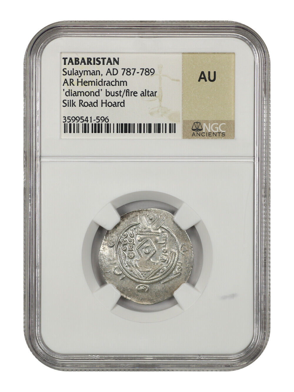 Byzantine Empire: Sulayman (AD 787-789) AR Hemidrachm NGC AU (Tabaristan)