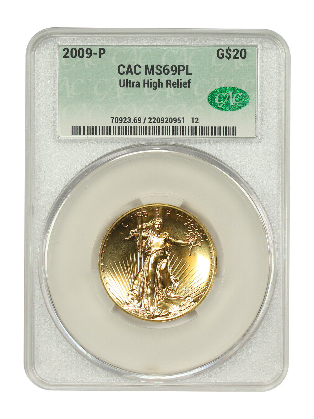 2009 $20 Ultra High Relief Double Eagle CACG MS69PL