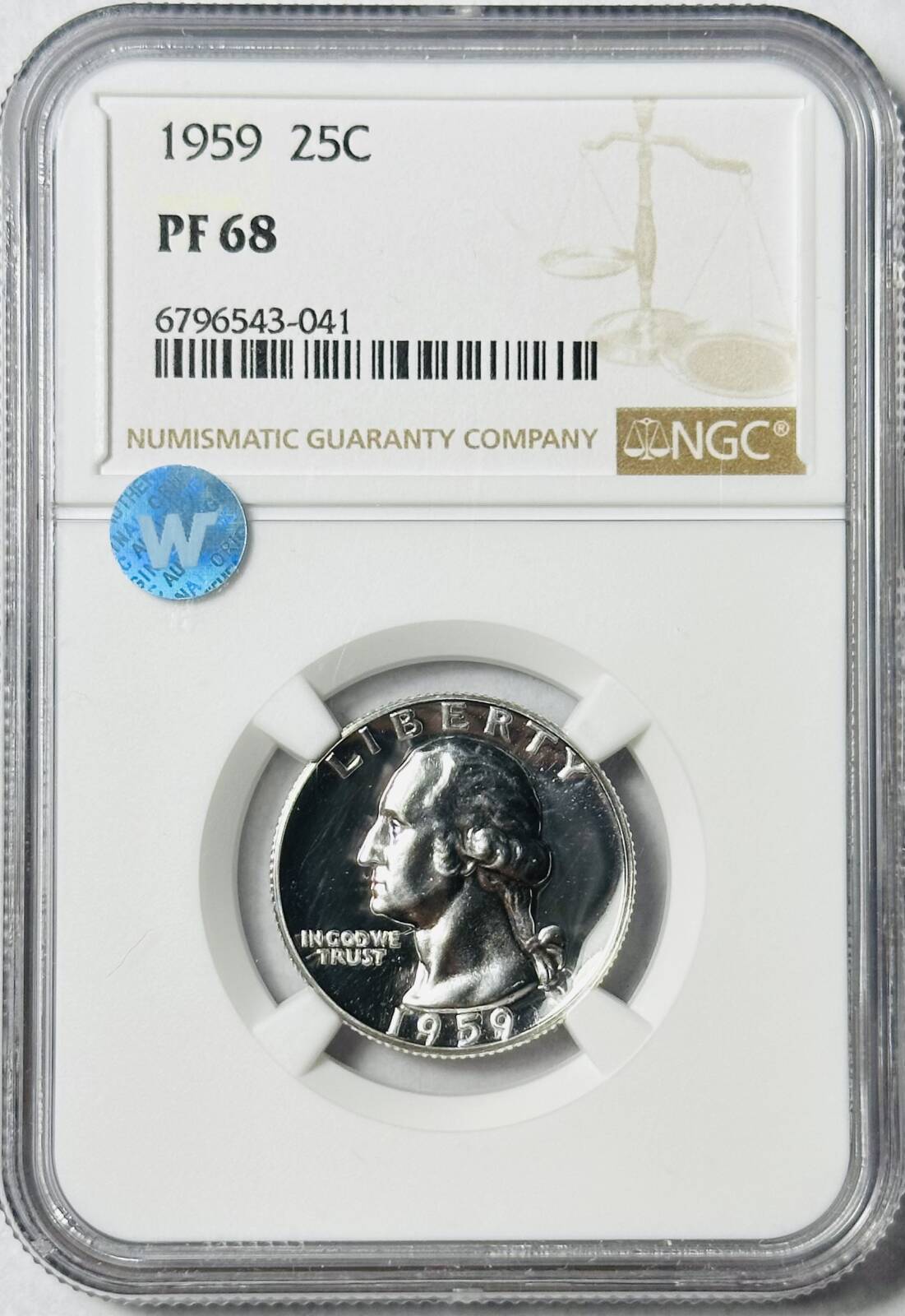 1959 P Washington Quarter NGC PF-68 Sight White