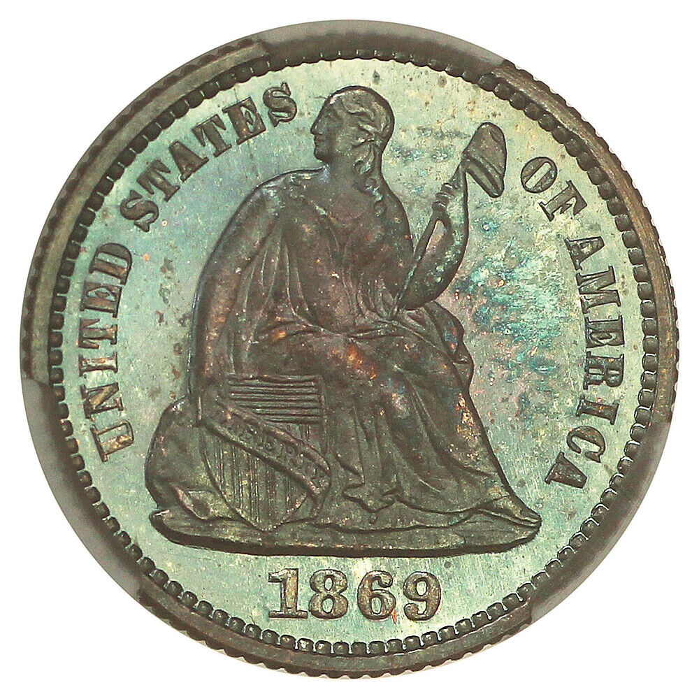 1869 H10C CACG PR67 ex: D.L. Hansen - Liberty Seated Half Dime