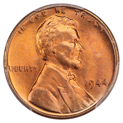 1944 1C PCGS MS67RD - Lincoln Cent (Wheat Reverse)