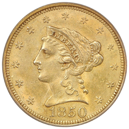 1850 $2.50 PCGS AU58 (OGH) - Liberty Head $2.5