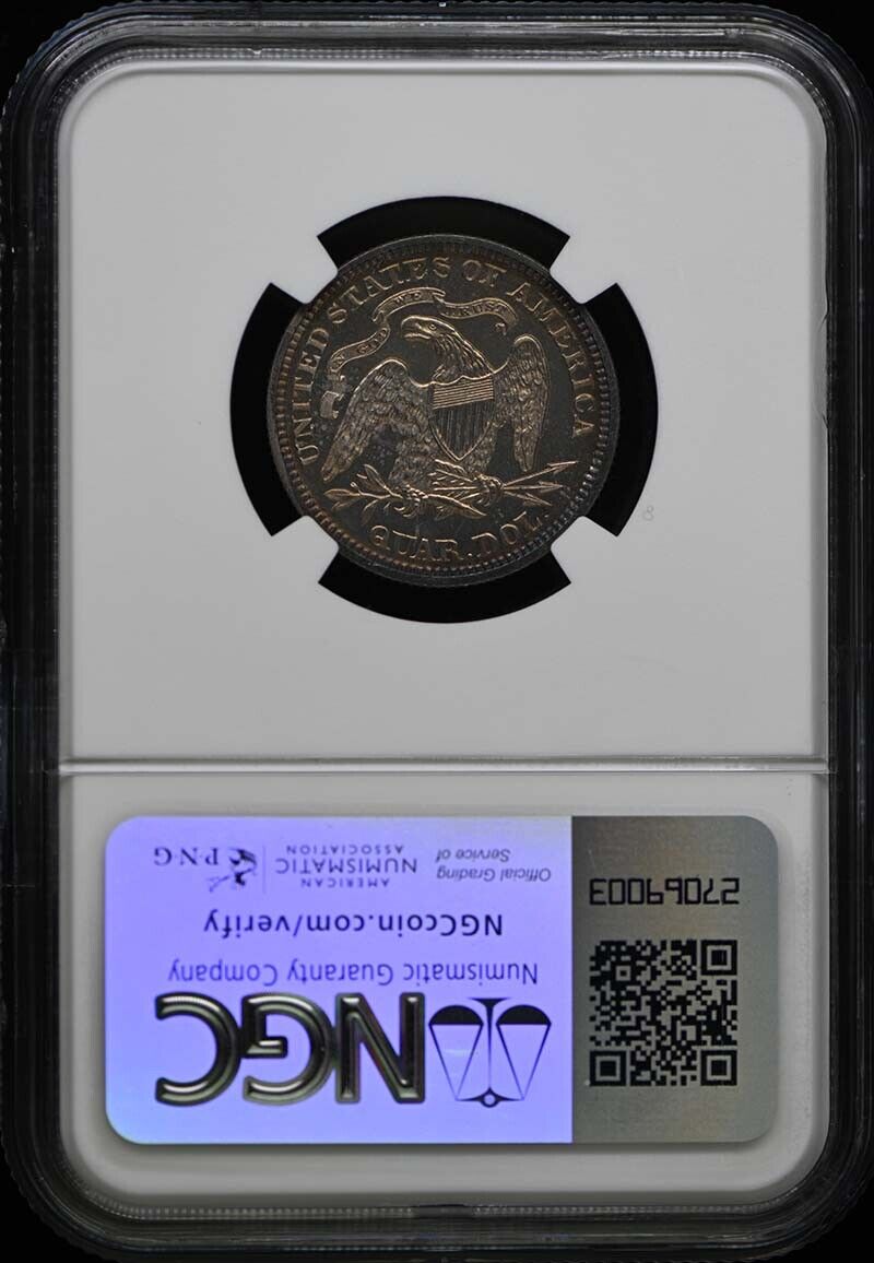 1874 ARROWS Seated Liberty Quarter 25C NGC PR65