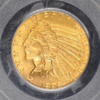 1908 $5 Indian Head PCGS MS65