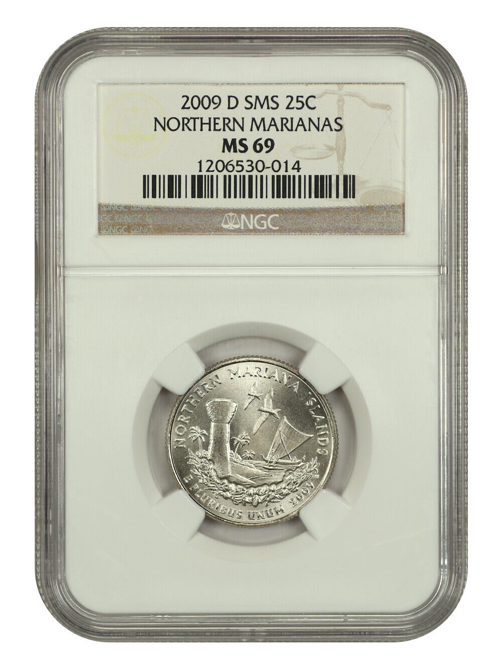 2009-D 25C Northern Mariana Islands NGC SP69 (Satin Finish) - Type 1, Clad