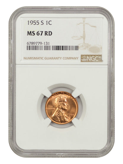 1955-S 1C NGC MS67RD