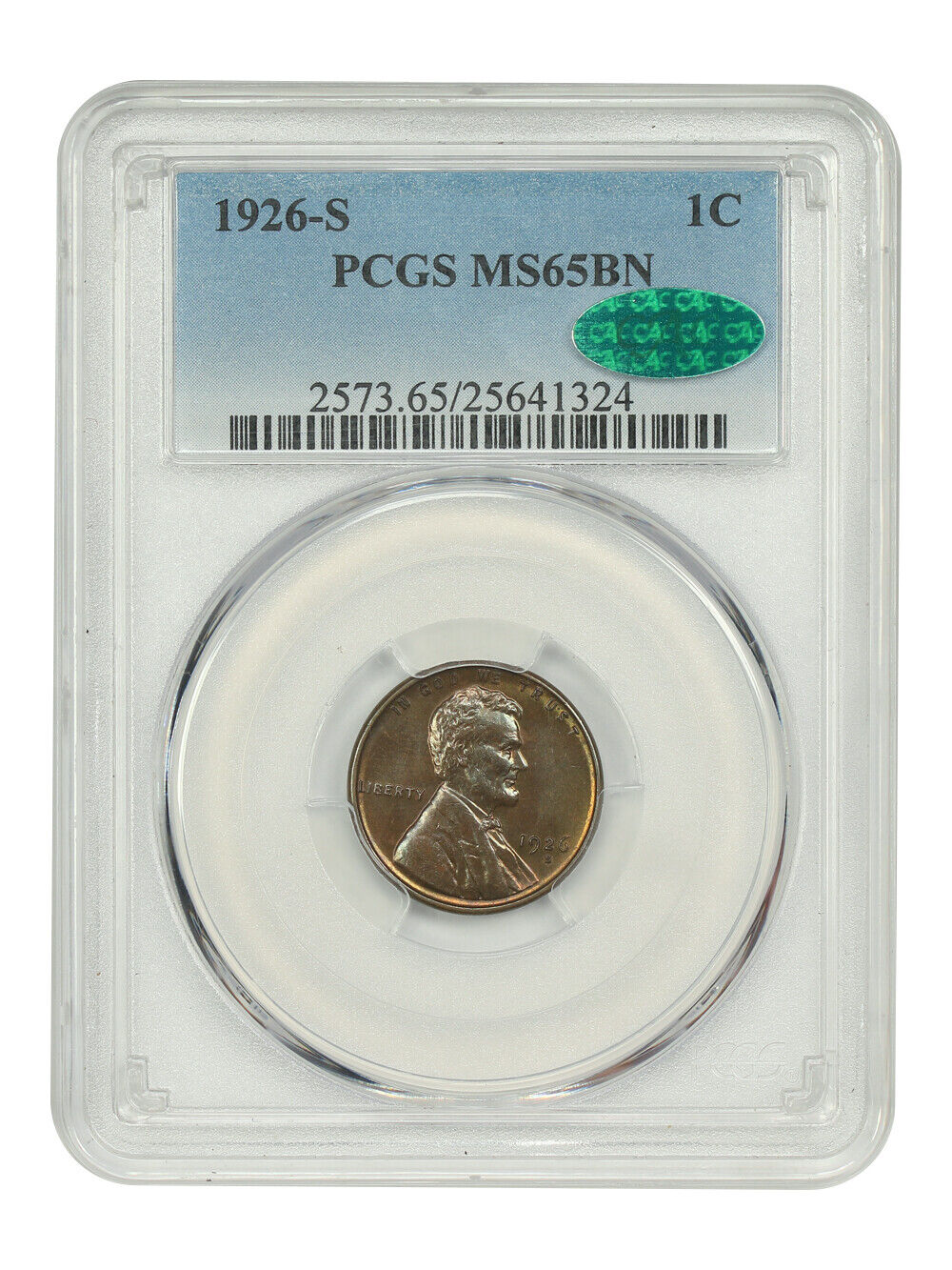 1926-S 1C PCGS/CAC MS65BN - Lincoln Cent (Wheat Reverse) - Semi-Key Date