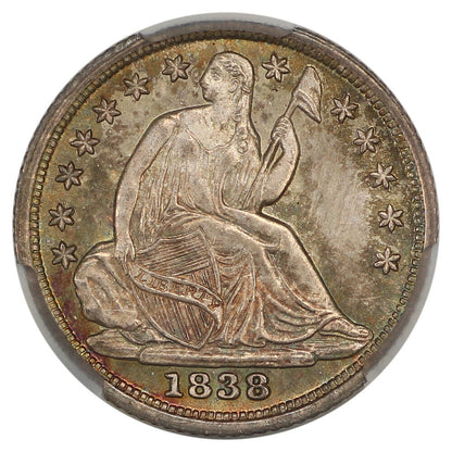 1838 H10C CACG MS67 (No Drapery, Lg Stars) ex: D.L. Hansen/Eliasberg