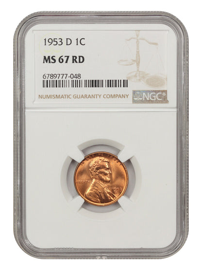 1953-D 1C NGC MS67RD