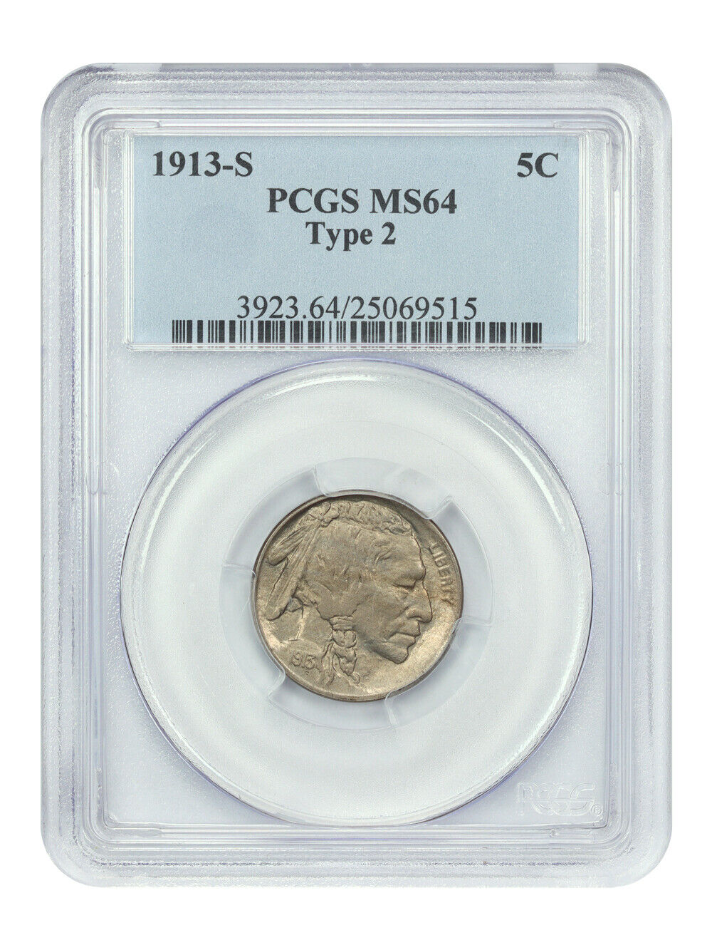 1913-S 5C PCGS MS64 (Type 2)