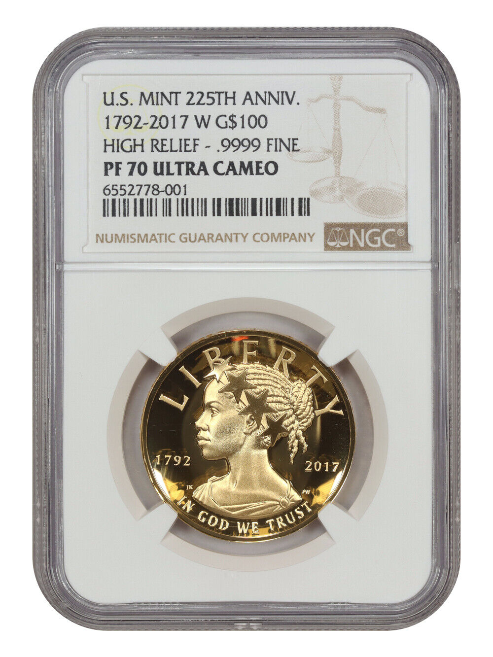 2017-W $100 American Liberty High Relief NGC PR70DCAM (.9999 Fine Gold)