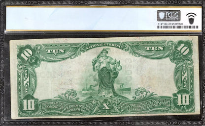 1902 $10 COLERIDGE NATIONAL BANKNOTE CURRENCY FR.627 NEBRASKA PCGS 35 VF (683D)