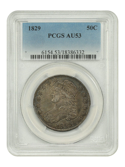 1829 50C PCGS AU53 - Capped Bust Half Dollar