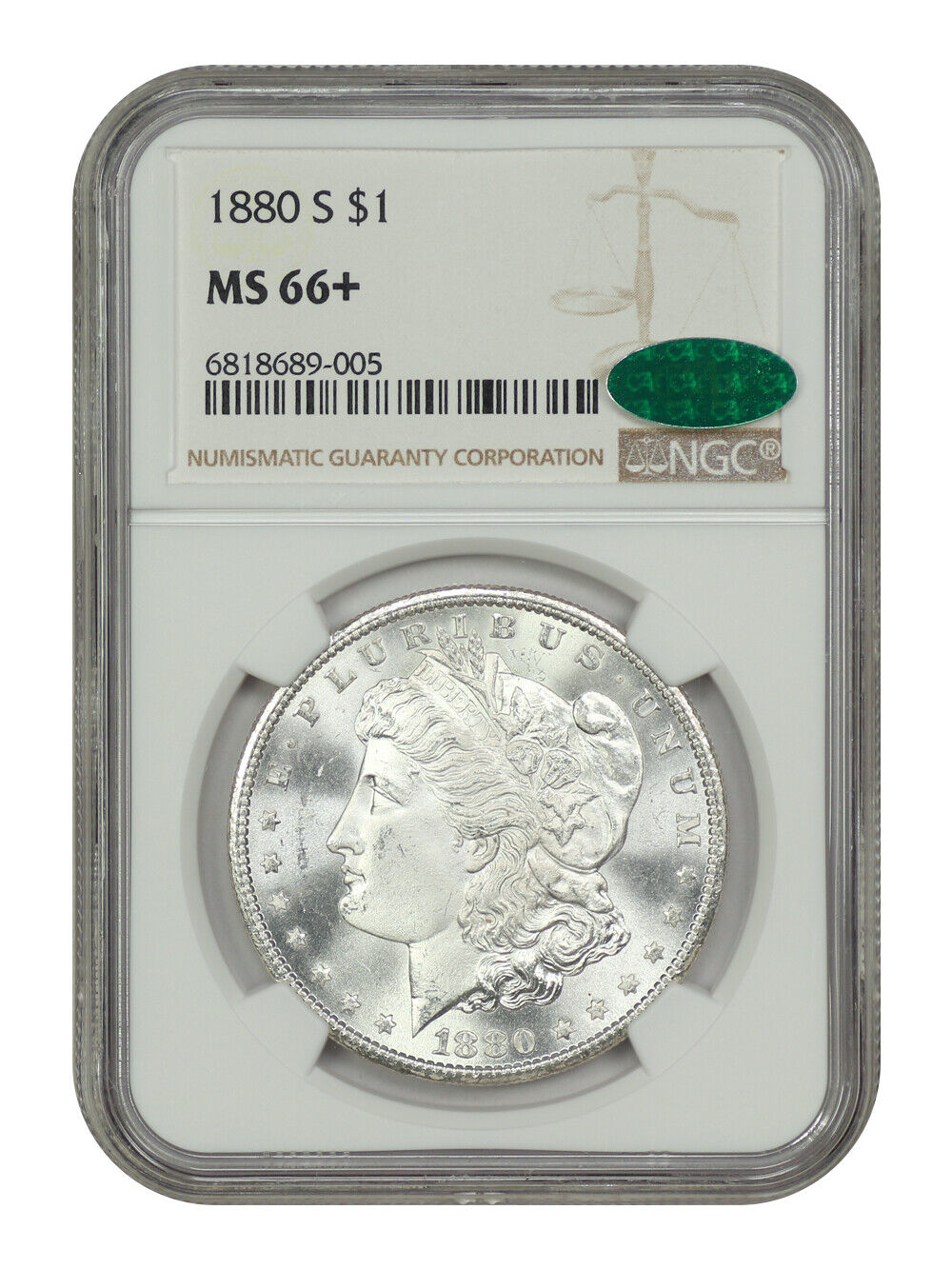 1880-S $1 NGC/CAC MS66+ - Morgan Dollar