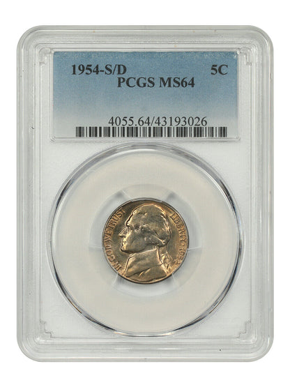 1954-S/D 5C PCGS MS64 - Jefferson Nickel