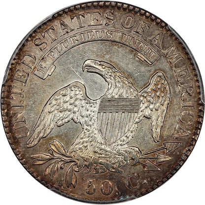 1823 50c PCGS AU50 (Broken 3) ex: D.L. Hansen