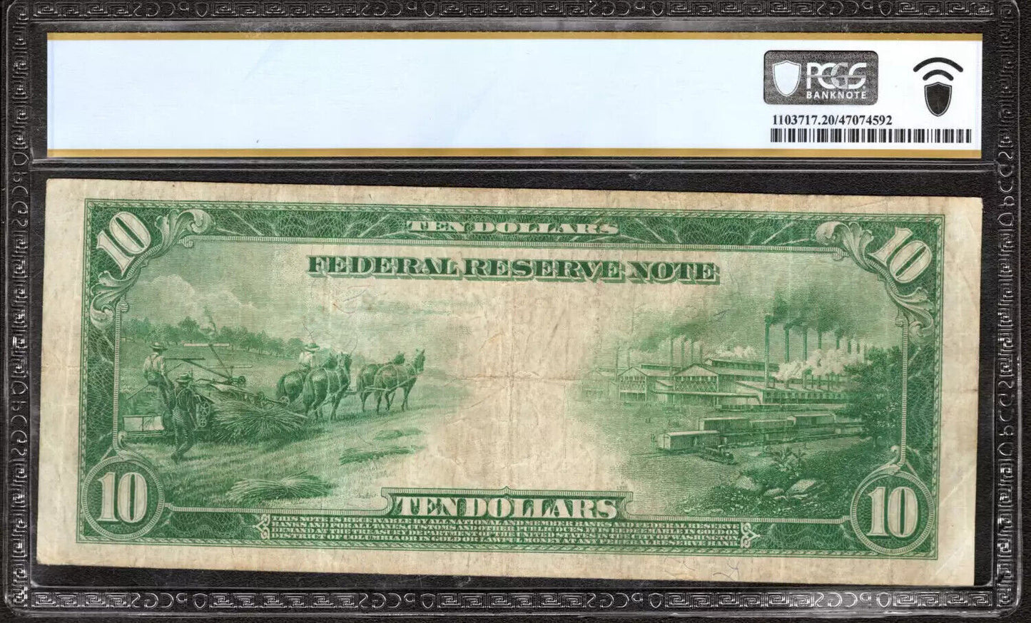 1914 $10 FEDERAL RESERVE STAR NOTE FR.915a* PHILADELPHIA PCGS 20 VERY FINE (697*