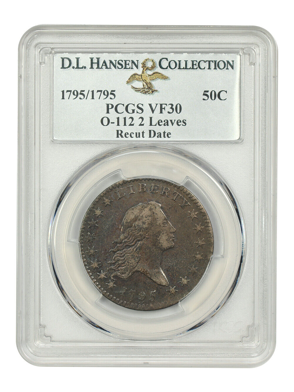 1795/1795 50C PCGS VF30 (O-112, 2 Leaves, Recut Date) ex: D.L. Hansen