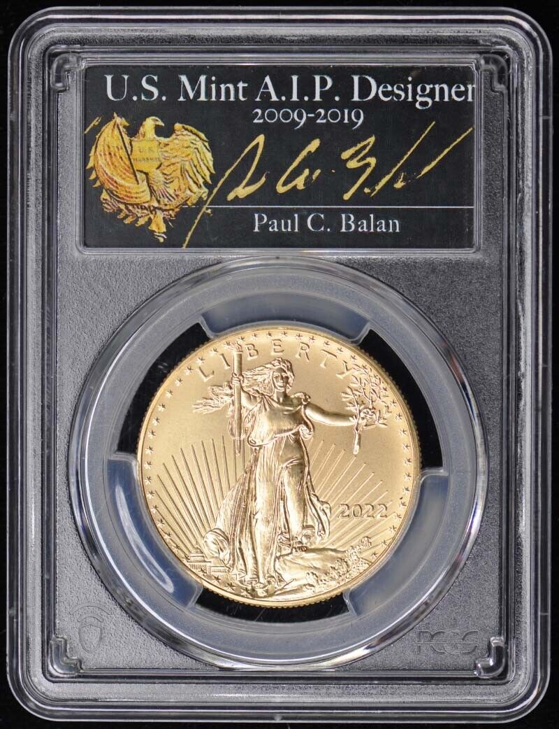 2022 4-Coin Gold Eagle PCGS MS70 Paul Balan Signed 1st Day