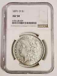 1891 O Morgan Silver Dollar NGC AU-50