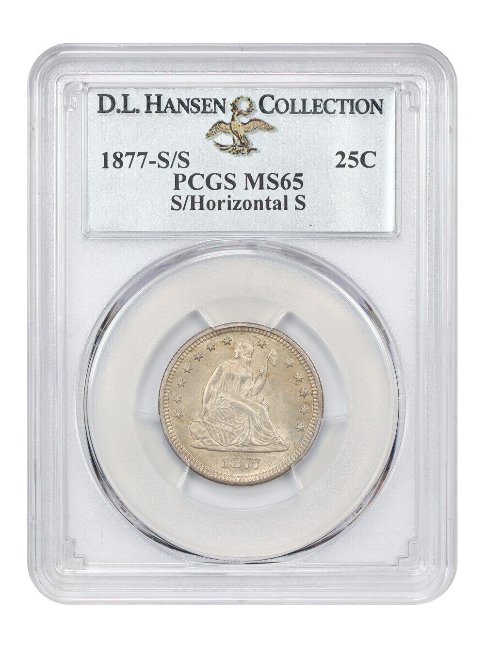 1877-S/S 25C PCGS MS65 (S/Horiz. S) ex: D.L. Hansen