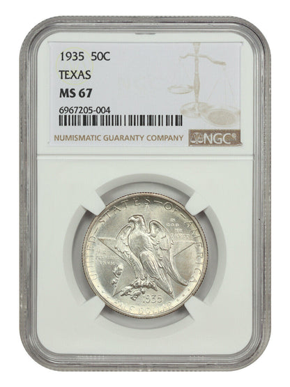 1935 50C Texas NGC MS67 - Classic Silver Commemorative - Low Mintage Issue